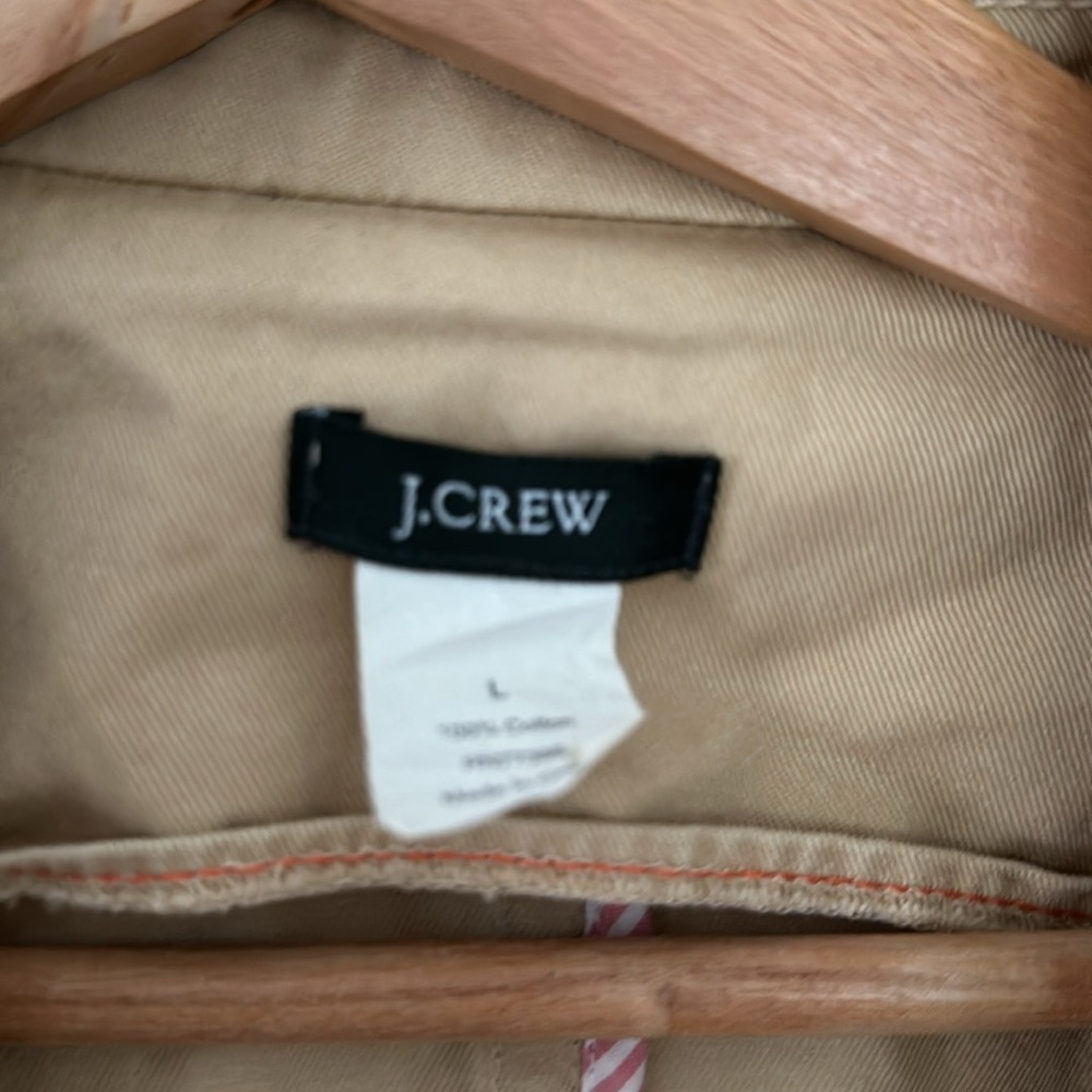 J. Crew distressed/rough edge tan blazer jacket size L - Picture 2 of 6